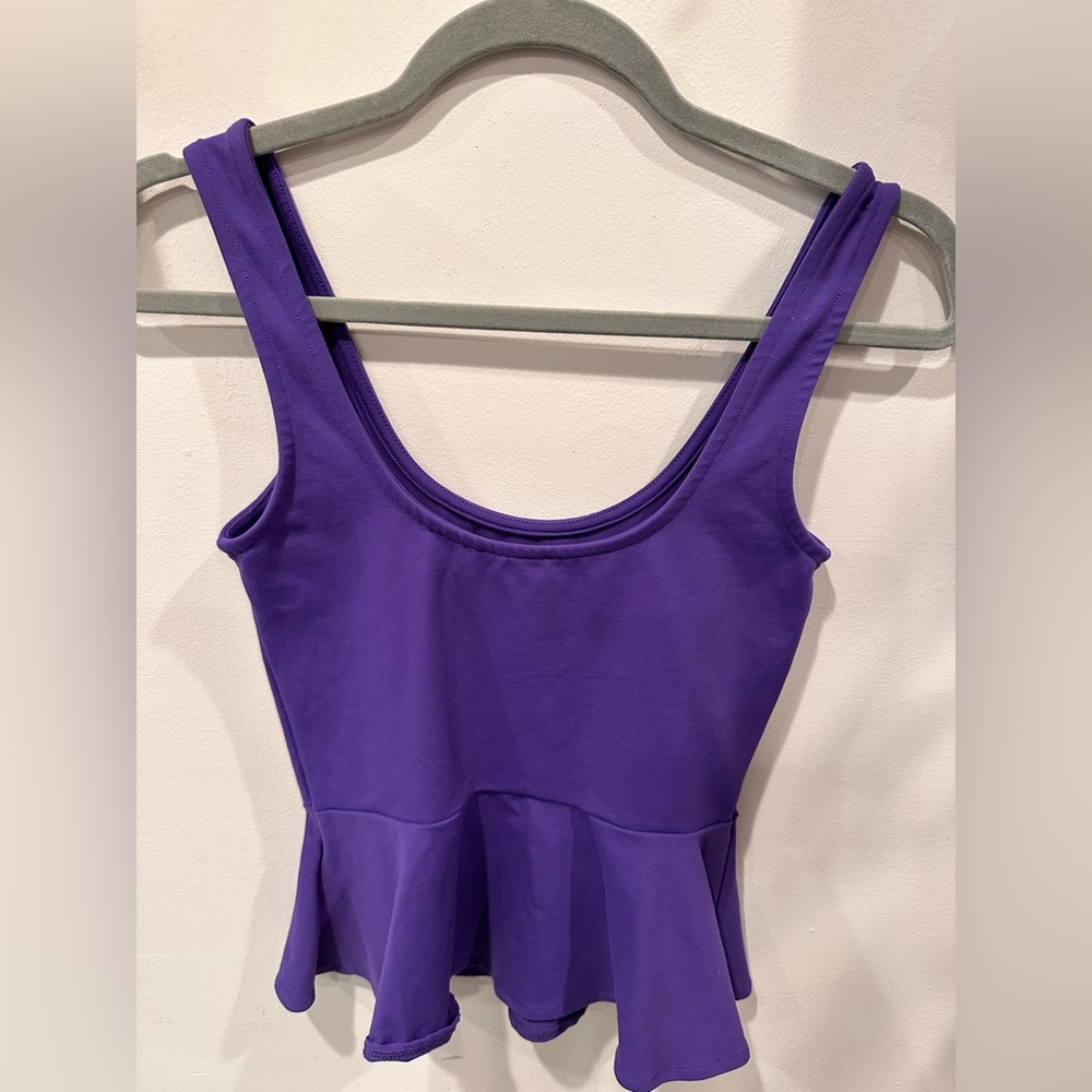 Bebe Purple Peplum Tank Top